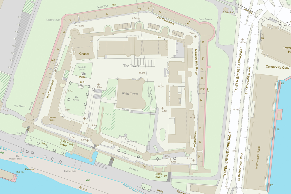 OS Mastermap topography Tower of London