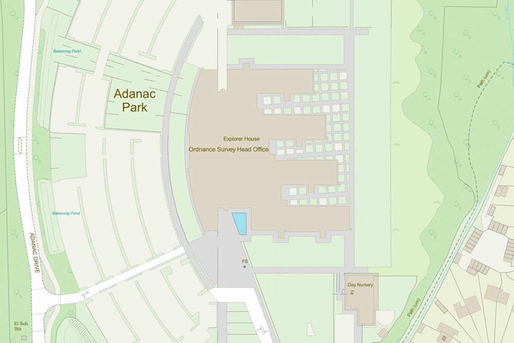 OS MasterMap Adanac Park Head office topography