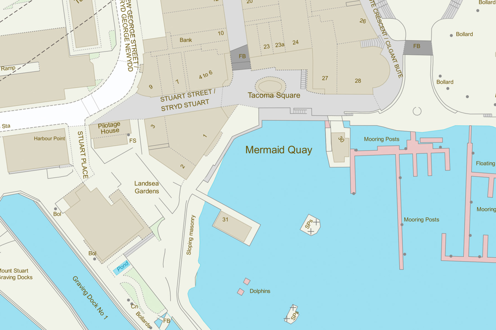 OS MasterMap Cardiff topography