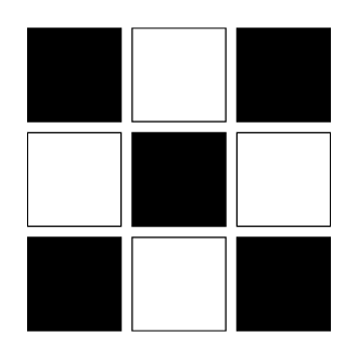 A 3x3 raster grid
