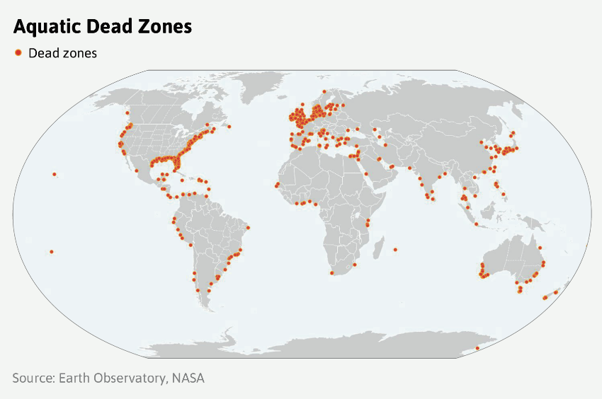 World-view of aquatic dead zones