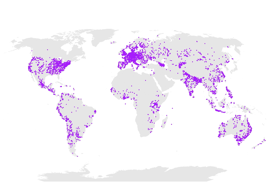World view of toxic sites