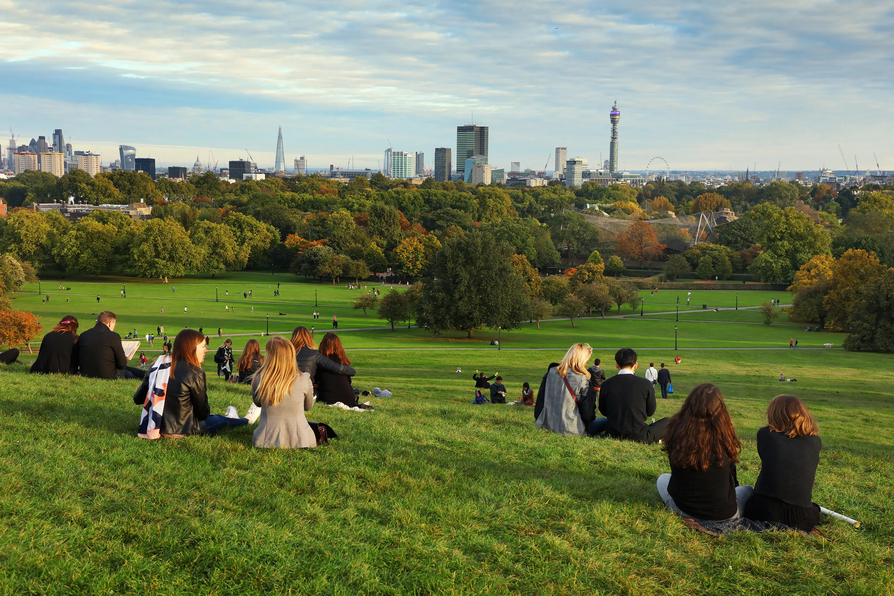 People enjoying nature within the city