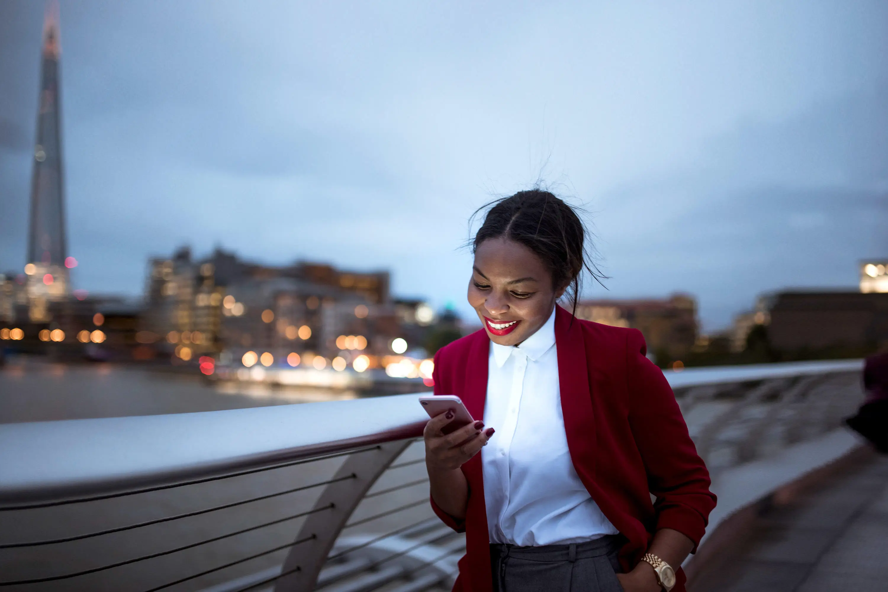 Women on mobile device