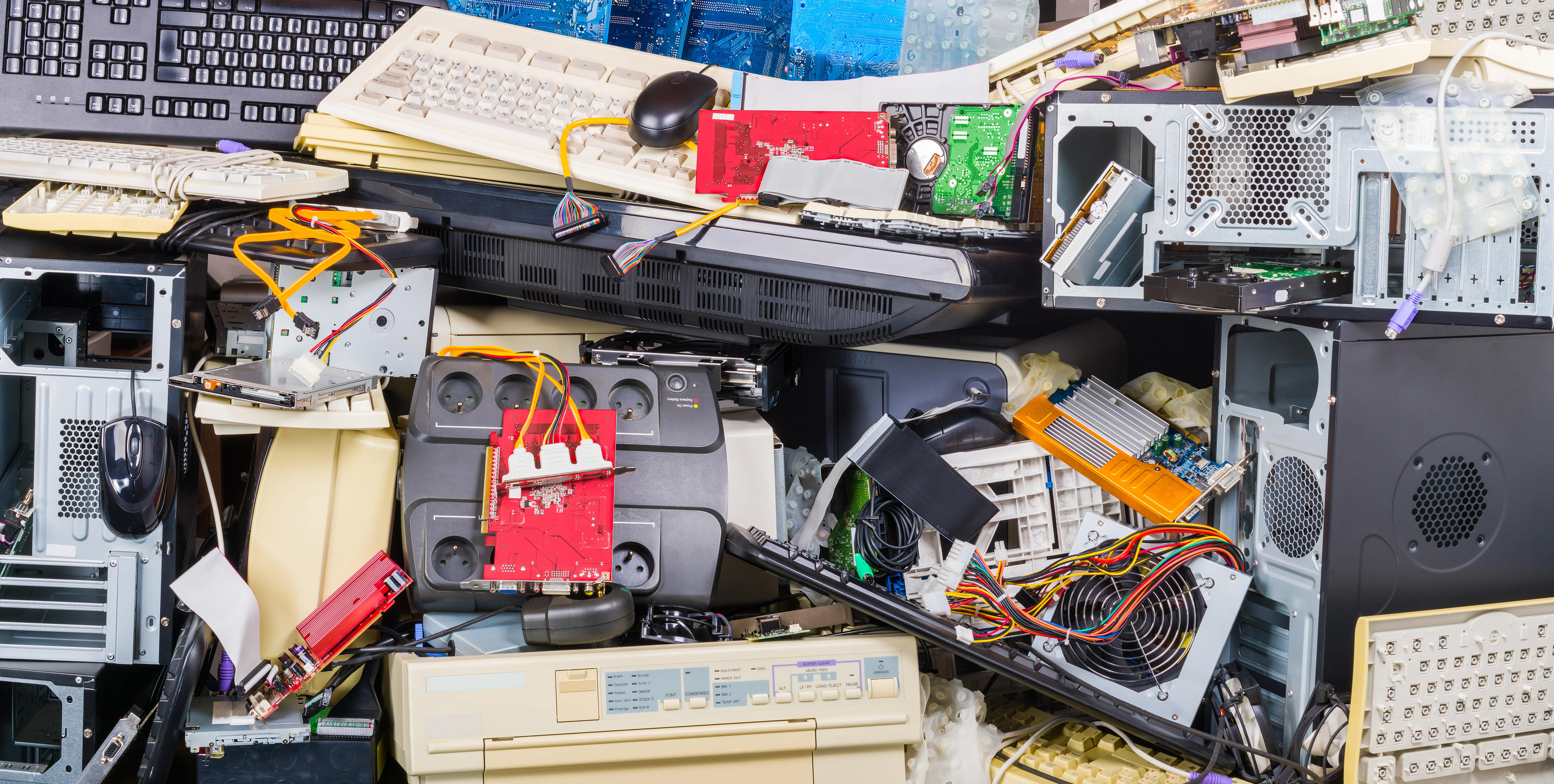 Discarded computer equipment