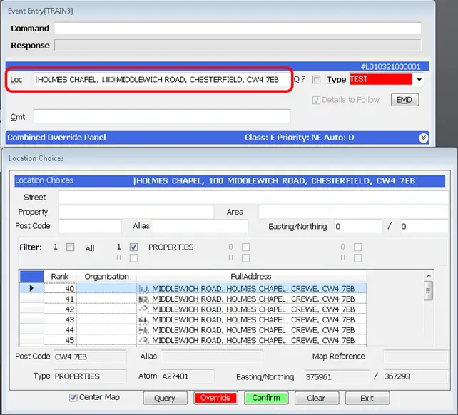 Event Entry Form with search criteria and Choices search result