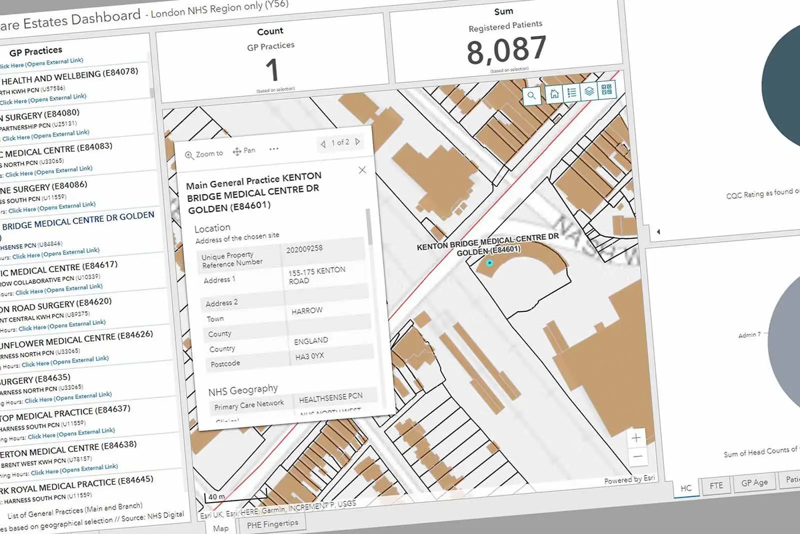 Medical data on screen