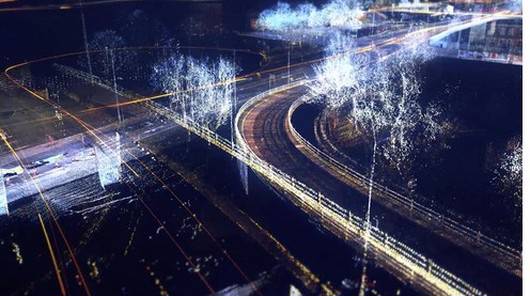 3D point cloud image of road infrastructure