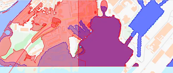 Flood map from Check your flood risk