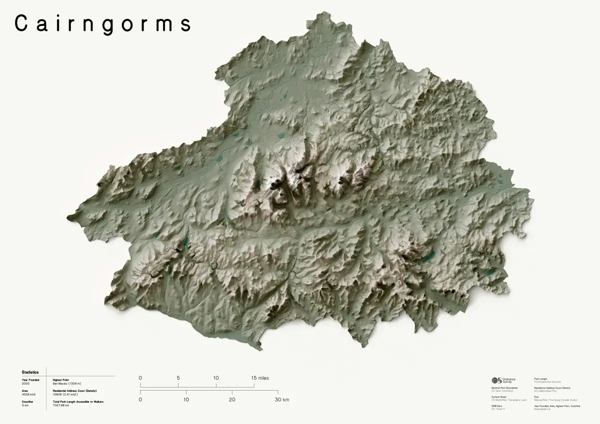 Individual poster of the Cairngorms, Britain's largest National Park