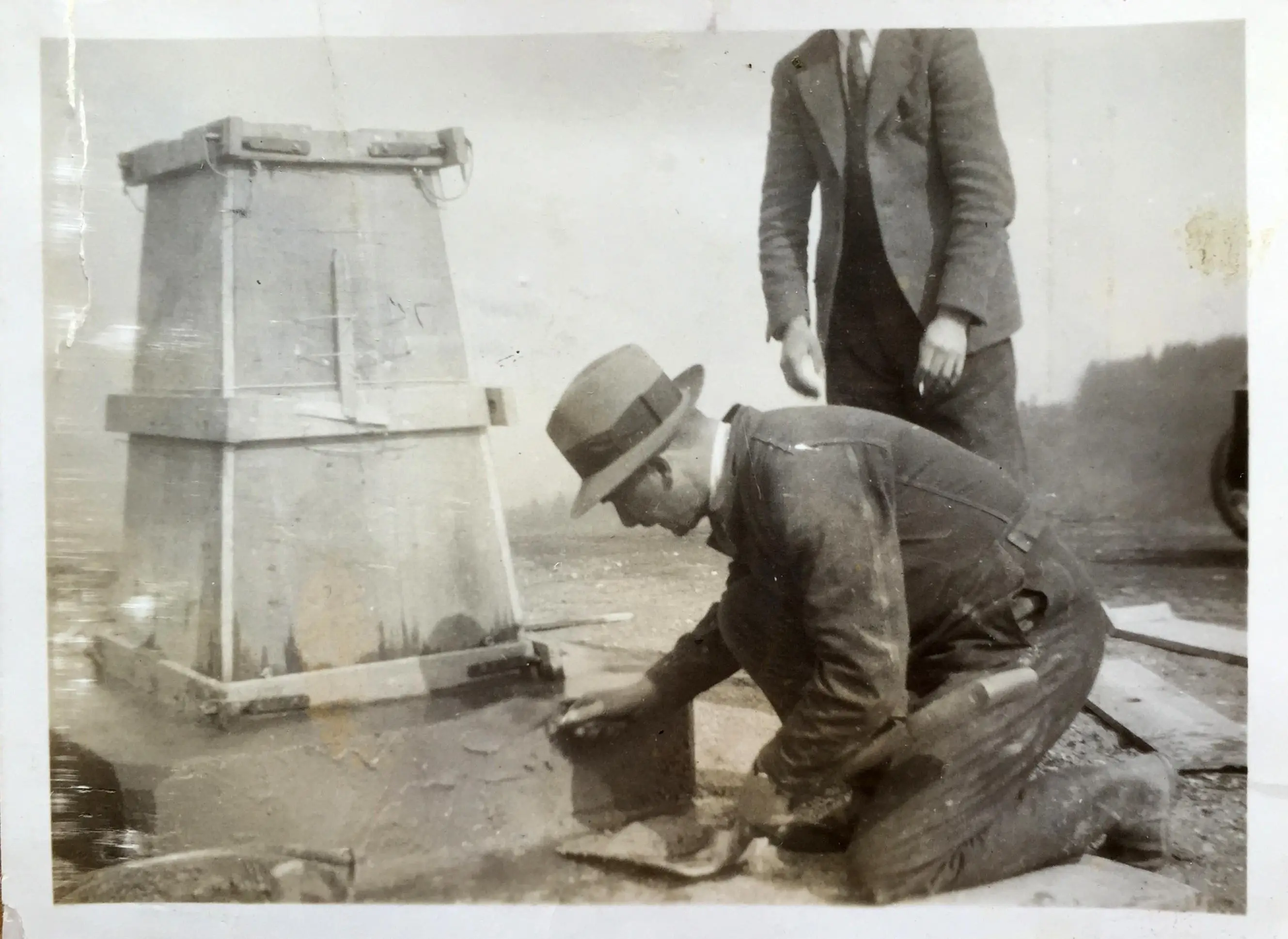 Setting a trig pillar