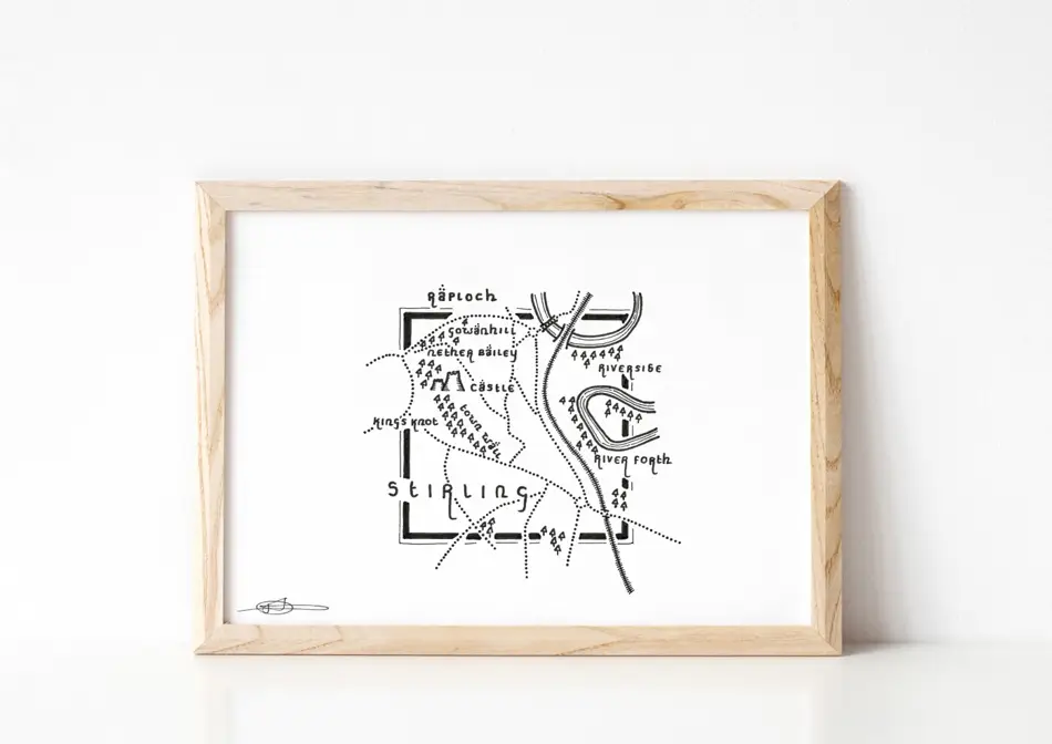 The finished map in a frame.