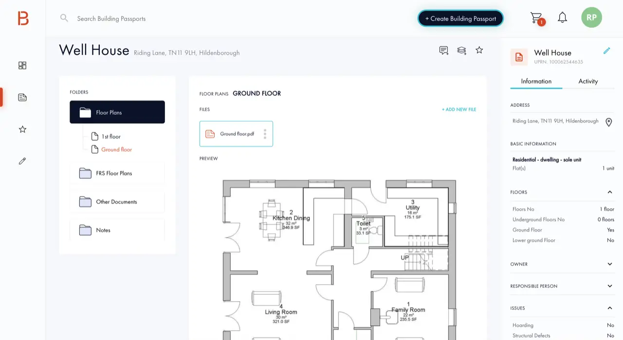 Building Passport website screenshot.