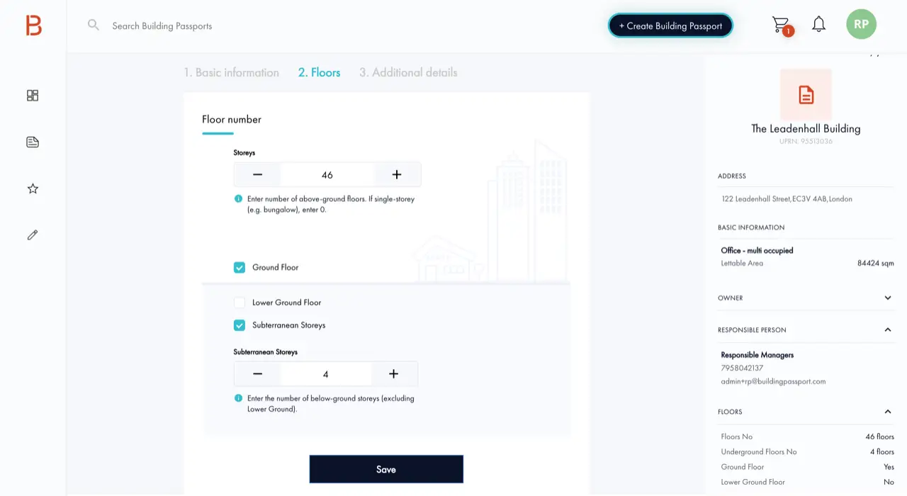 Building Passport website screenshot.