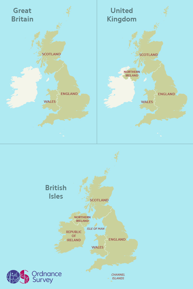 Maps of GB, UK and British Isles