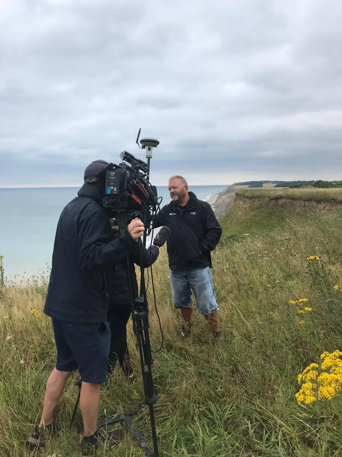 Surveyor Jez Hull being interviewed