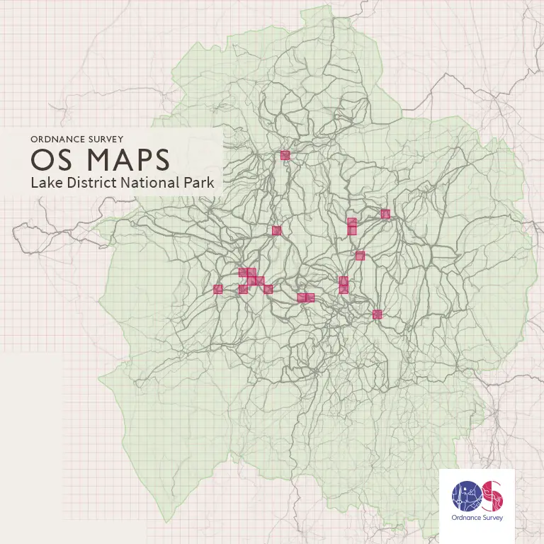 Britain's most popular grid squares - 18 are in the Lake District!