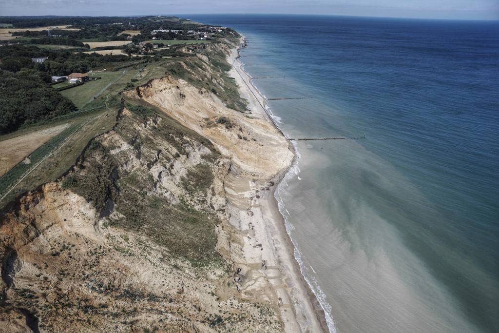 Drone footage from the Norfolk coast after a recent landslide