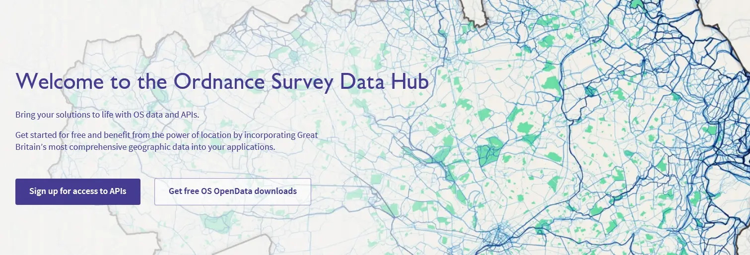 OS Data Hub screenshot.