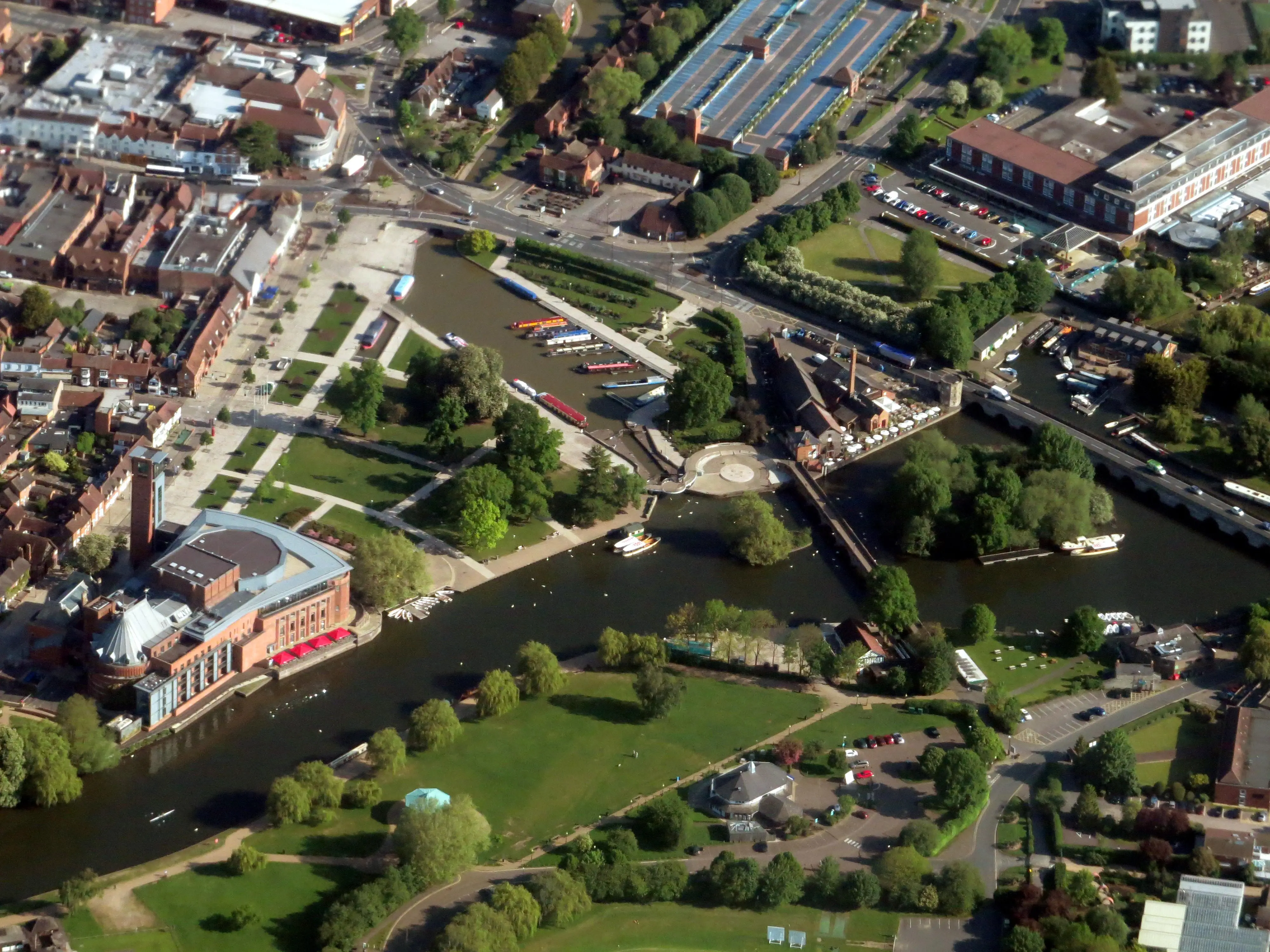 Flying over Stratford-on-Avon