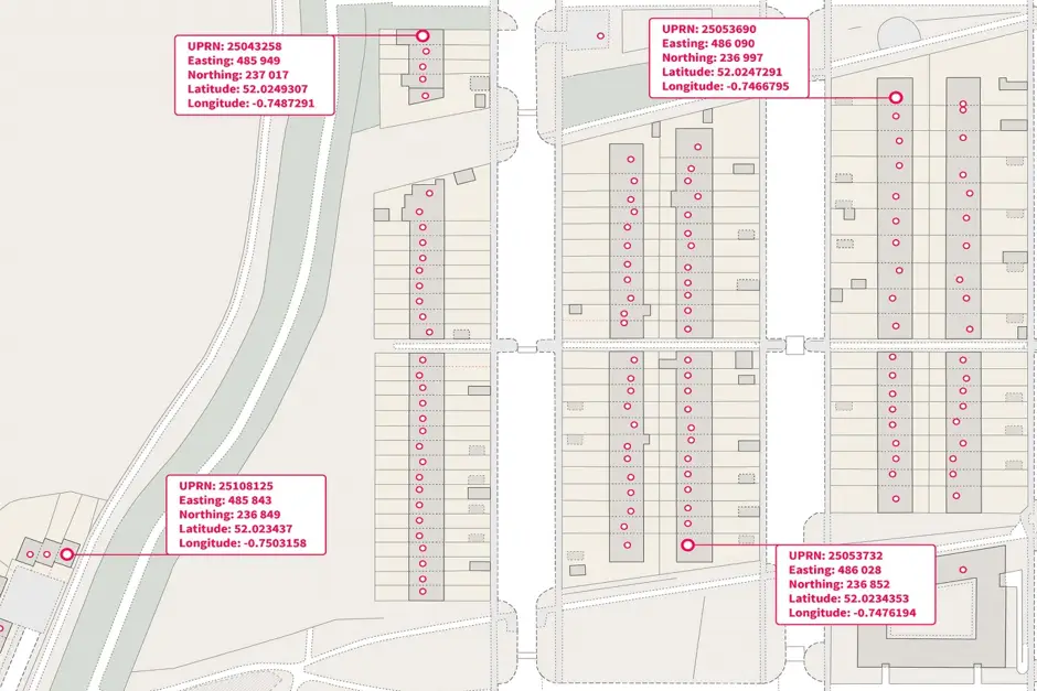 Unique Property Reference Number (UPRN) mapping image.