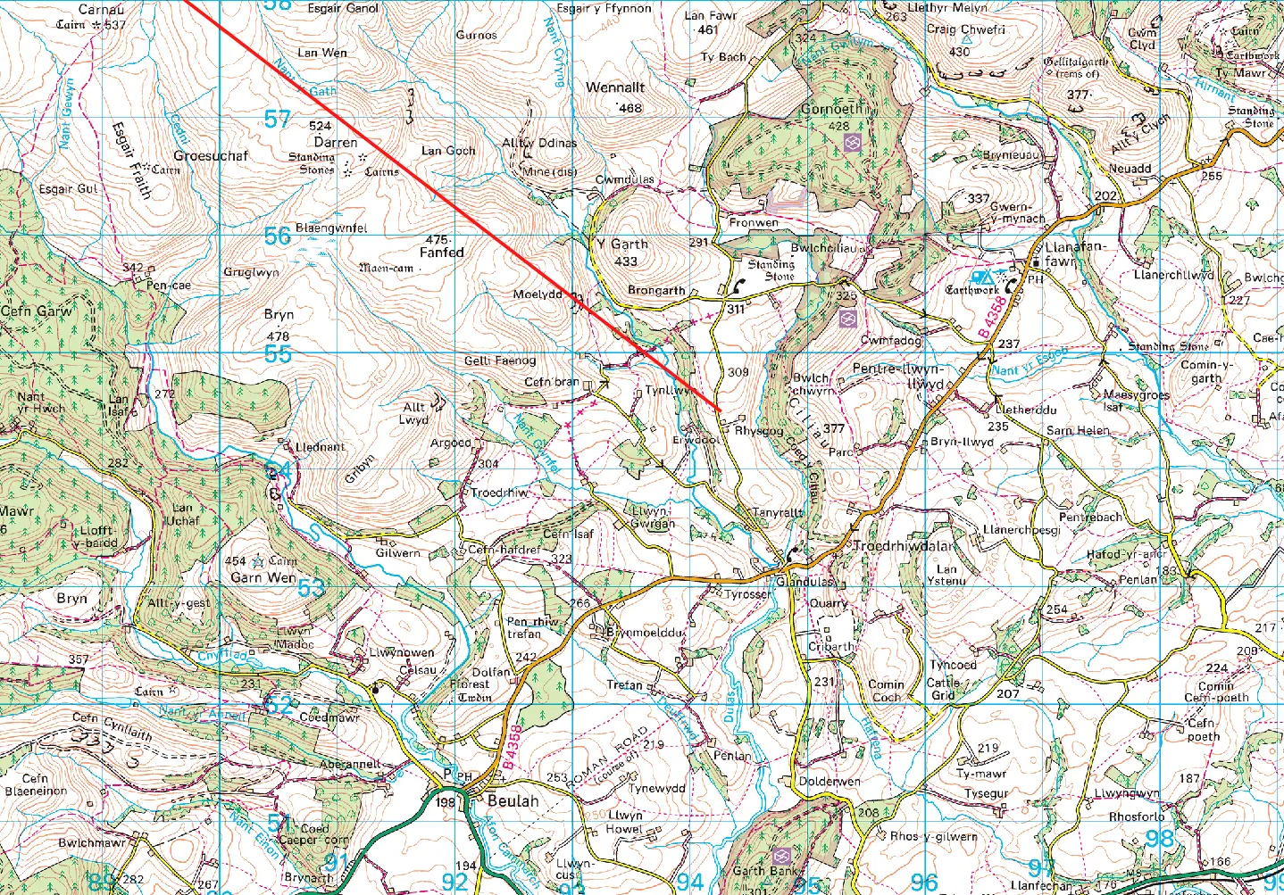 Map of Wales