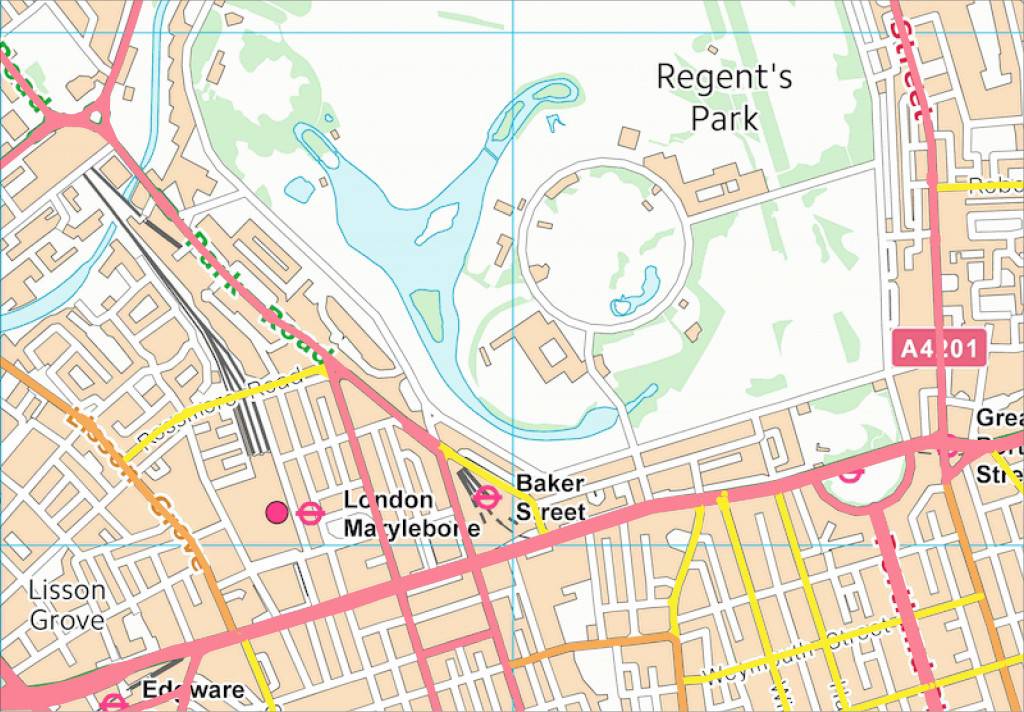 Baker street Ordnance Survey map