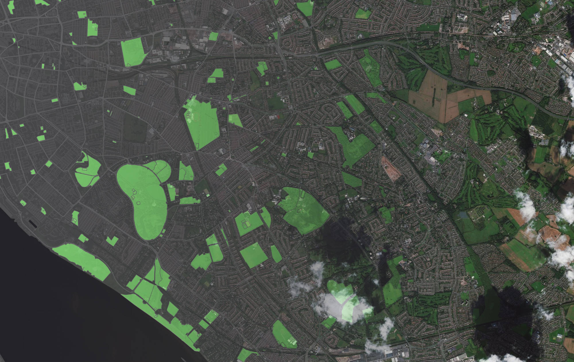 The Green Space Index home page slider.