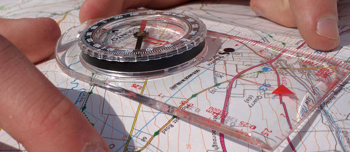map and compass.