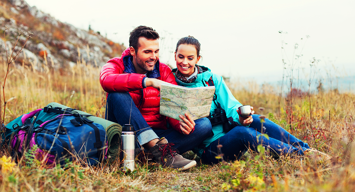 People reading map