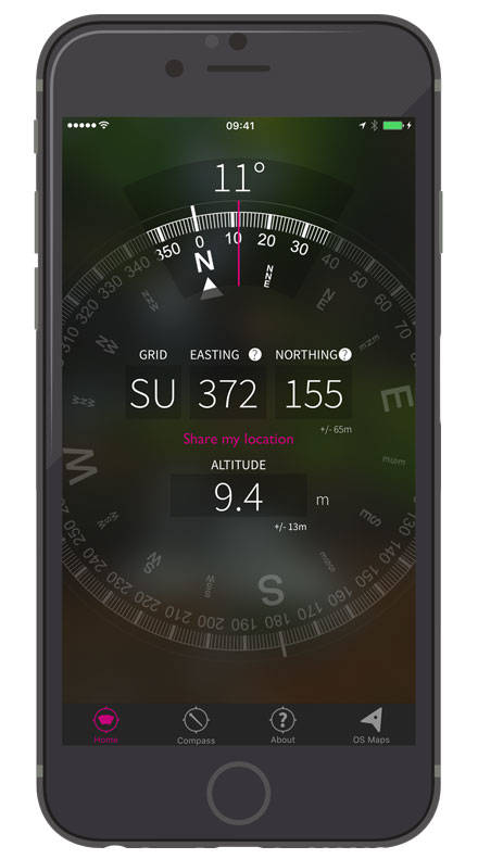 Screenshot of OS Locate app.