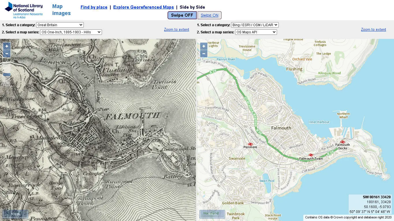 Side By Side Maps Old And New Comparing The Past To The Present With The New Os Maps Api Layers | Blog