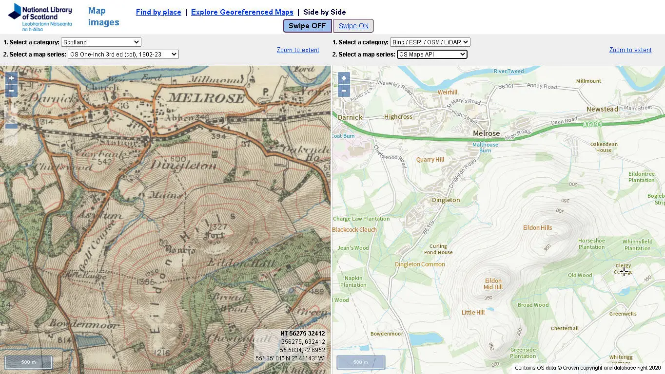 Side By Side Maps Old And New Comparing The Past To The Present With The New Os Maps Api Layers | Blog