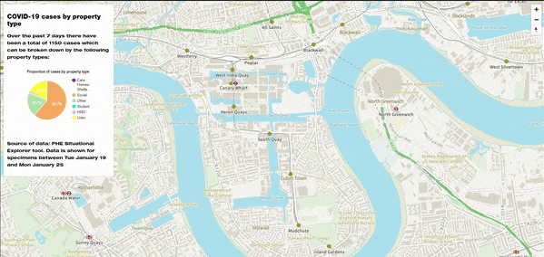 Figure 3 - Matching data to properties displayed on OS MasterMap building heights maps via OS API