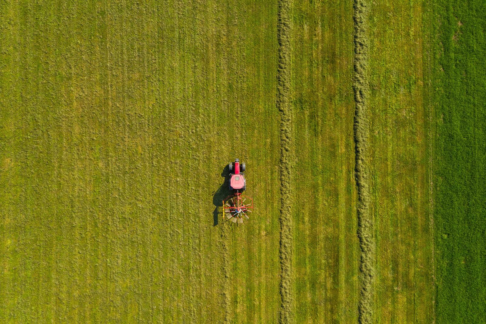 Aerial image of a tractor