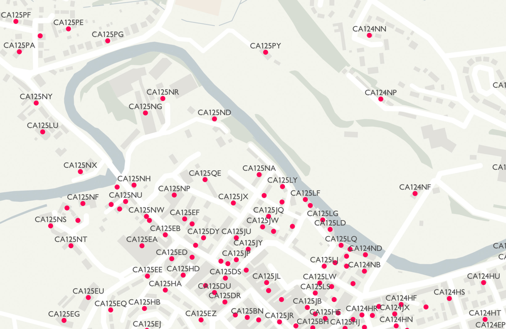 Map of Keswick using Code-Point Open