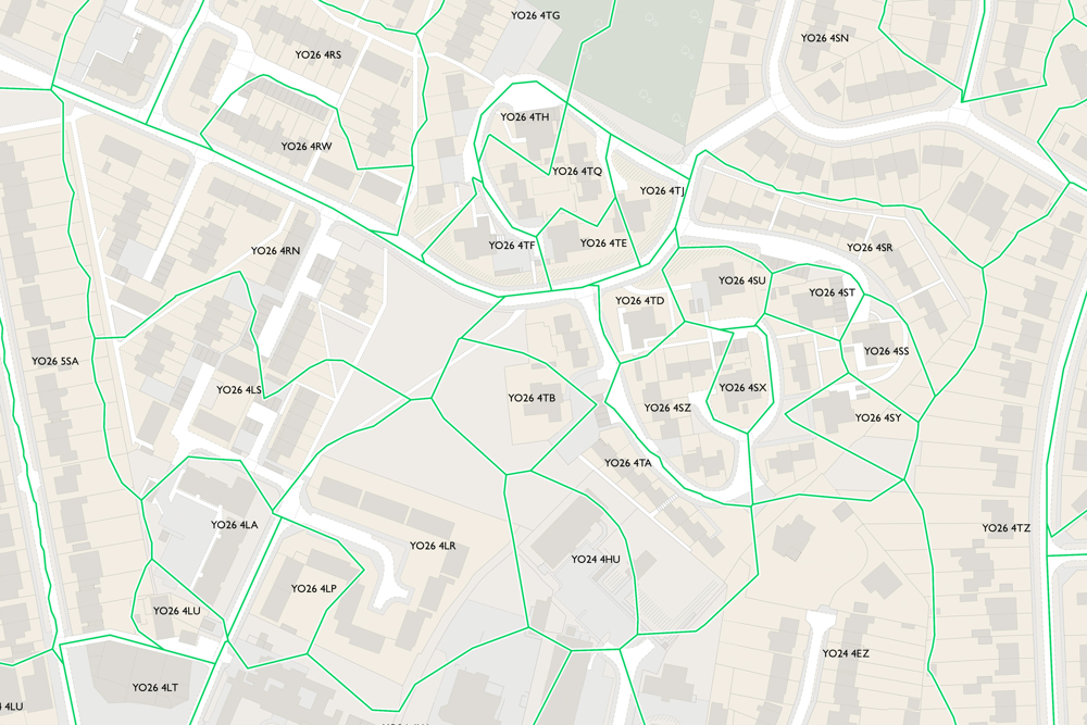 OS map using Code-Point topography York