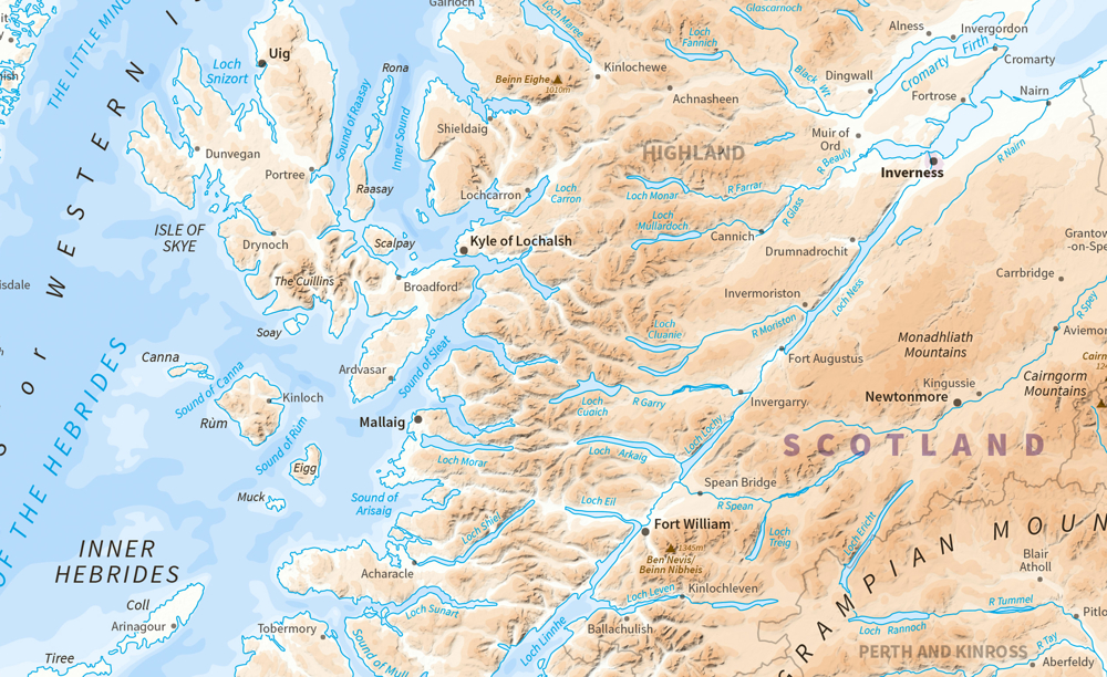 Map of Highlands using MiniScale