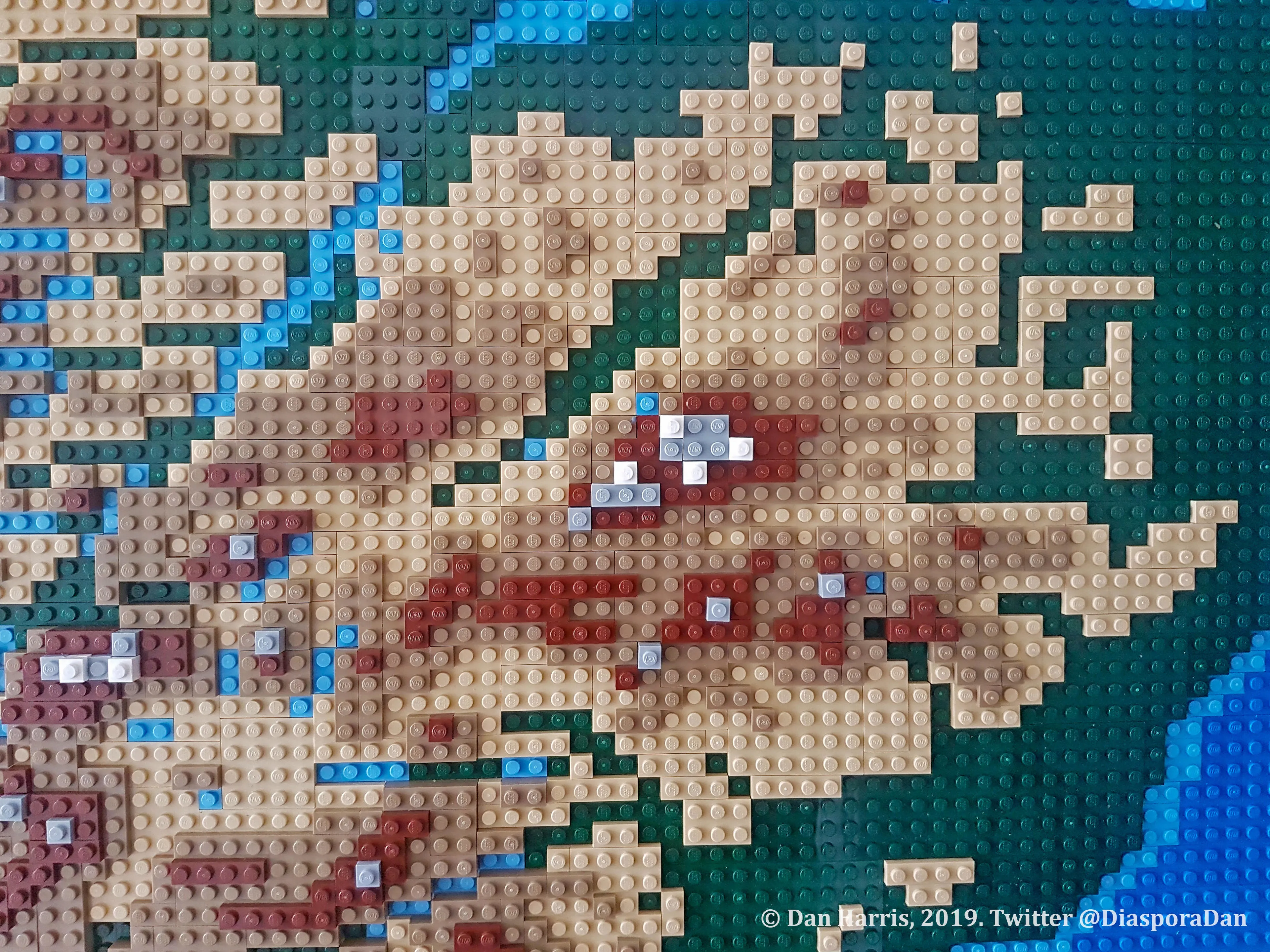 Close up of the Lego map of Scotland