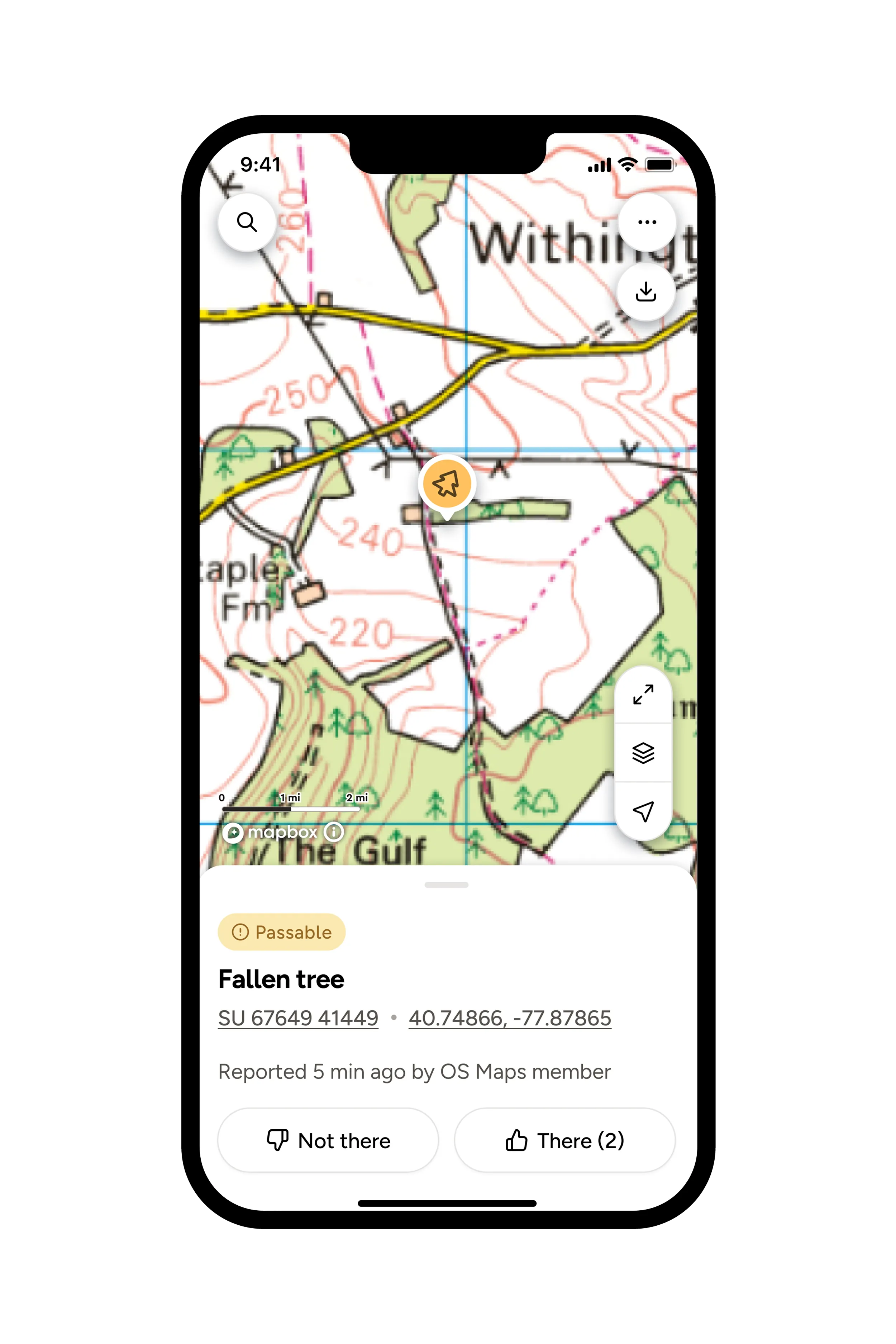 Users can report hazards on routes to warn others of obstacles.