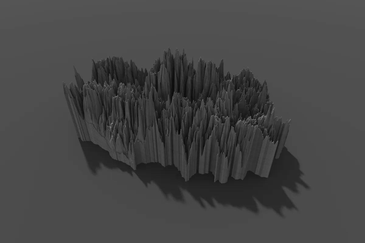 Initial 3D render of the Cairngorms National Park.