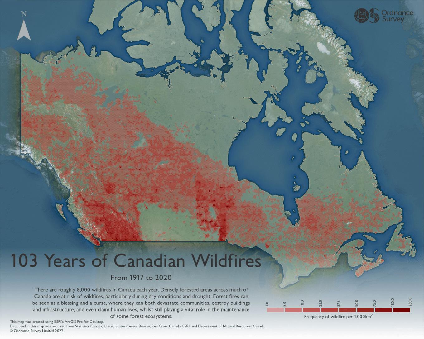 103 Years of Canadian Wildfires – From 1917 to 2020, Myles Colling