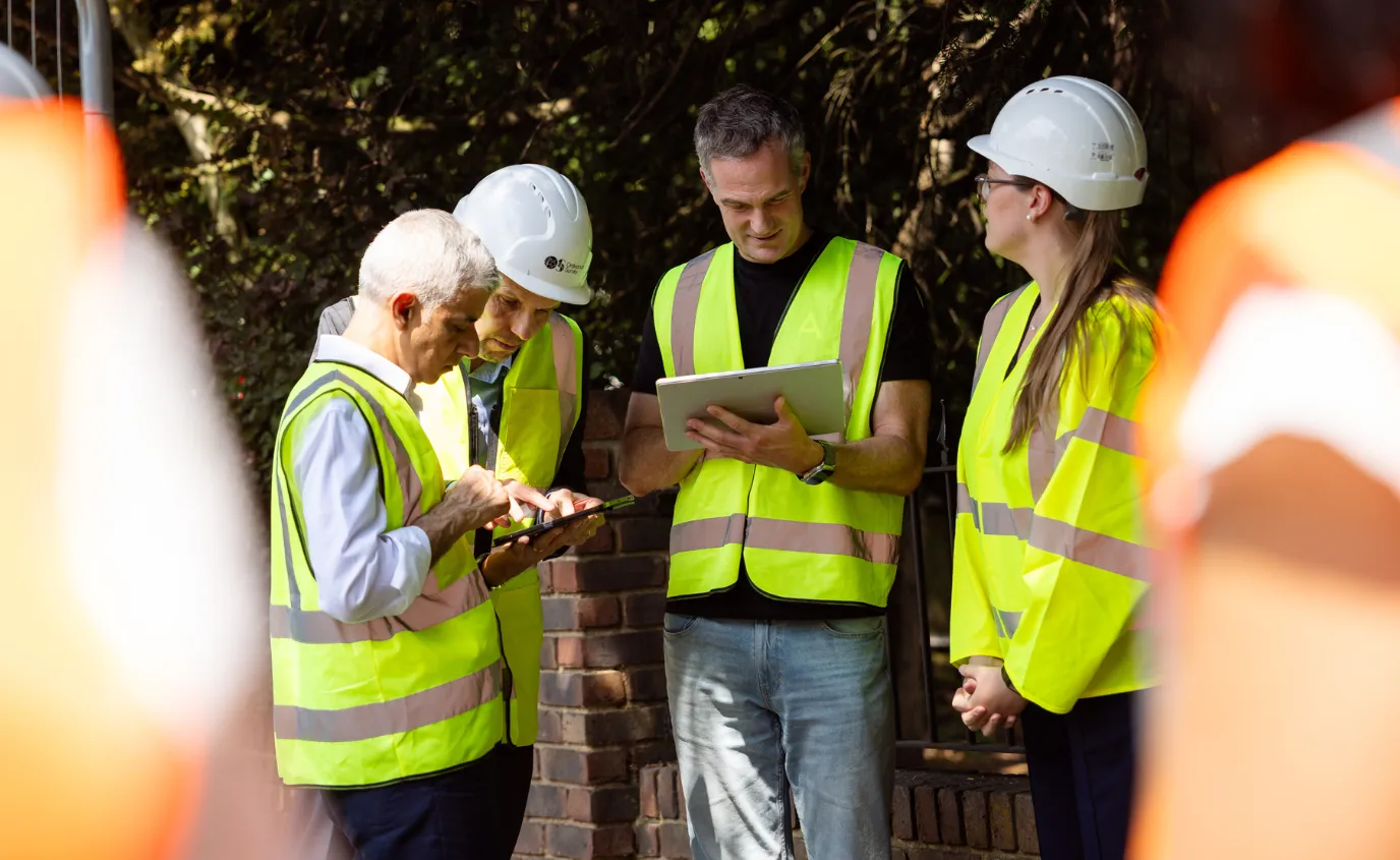 Mayor of London Sadiq Khan and Peter Kyle Secretary of State for DSIT and representatives from Ordnance Survey and GDS.