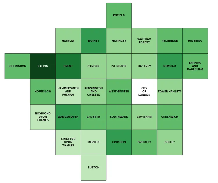 Example of a Equal Area Cartogram