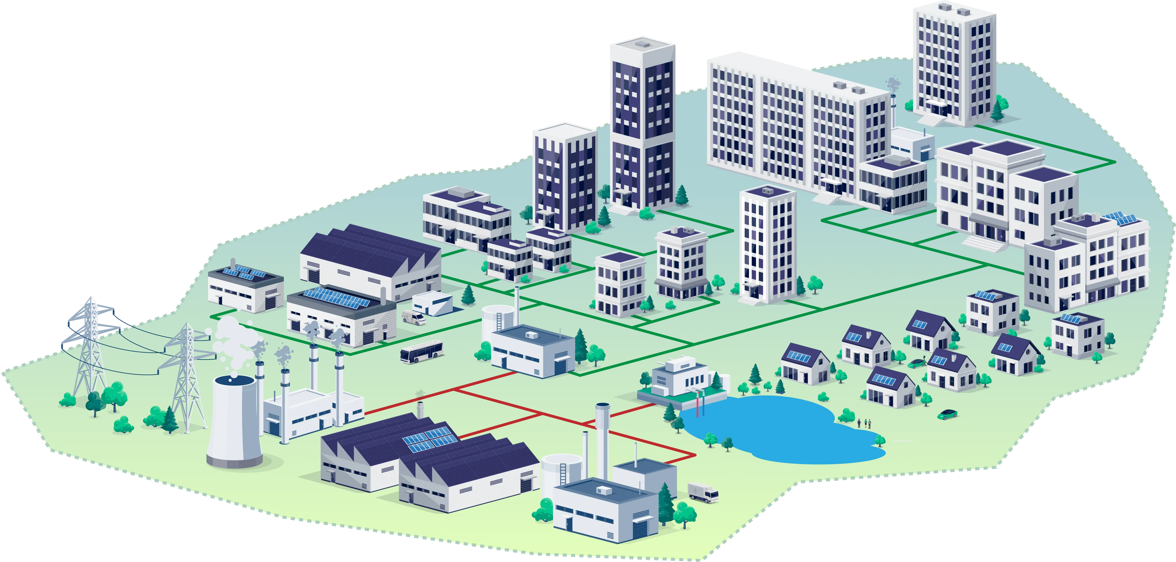 Graphic illustrating how heat network zoning works