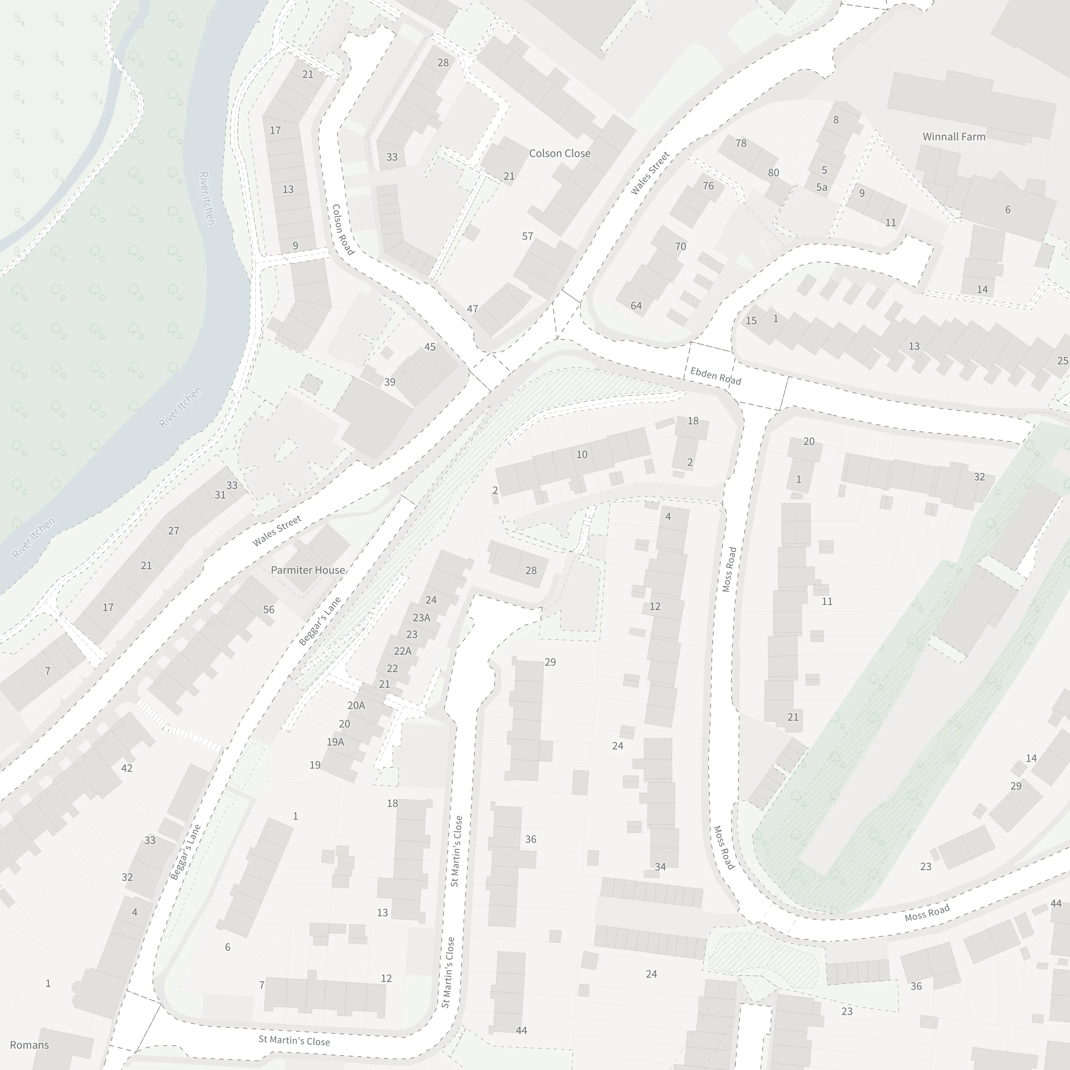 Light large scale NGD basemap.