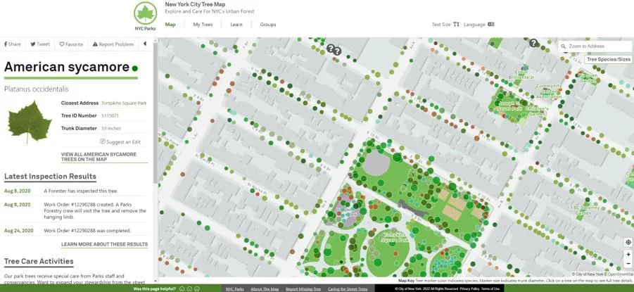 New York City Tree Map by NYC Parks