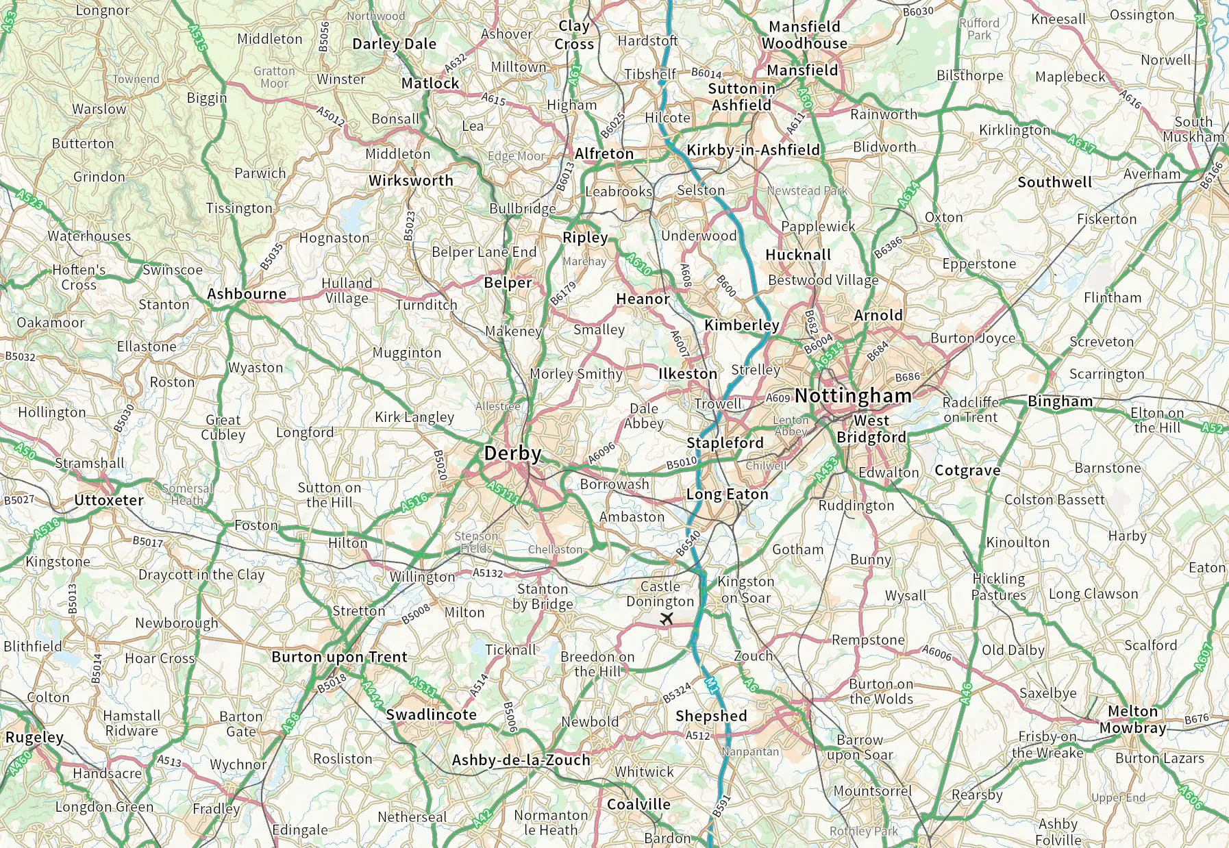 OS Road Basemap before the changes.