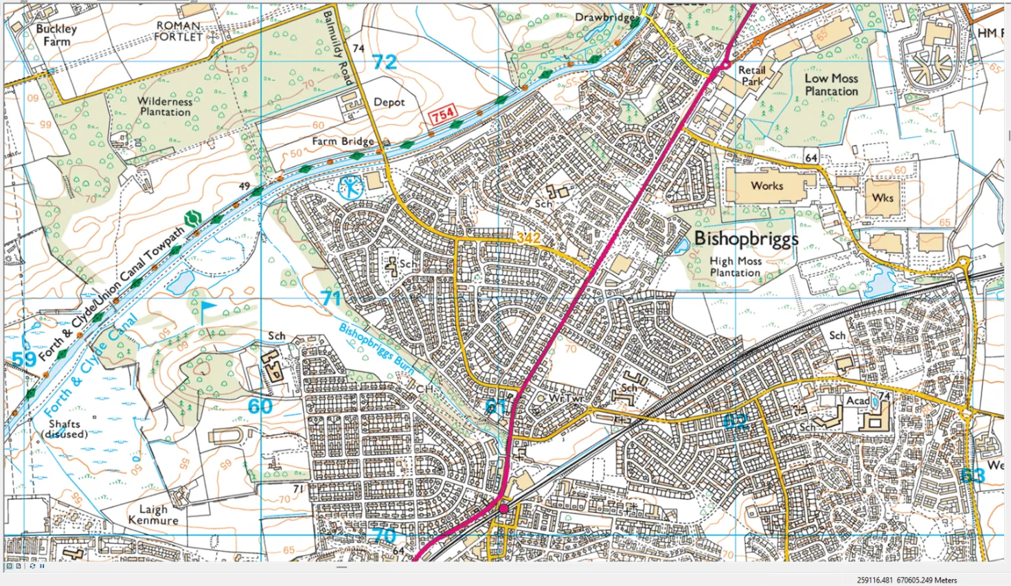 Updated mapping showing the Forth & Clyde/Union Canal Towpath