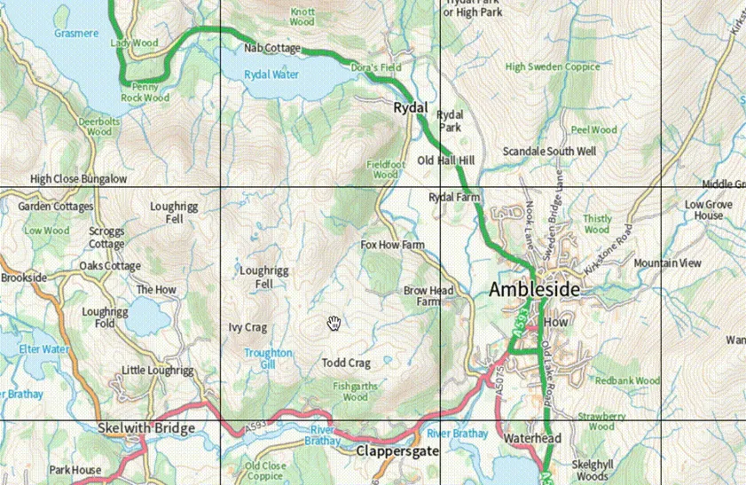 "Tiles" on an Ambleside map